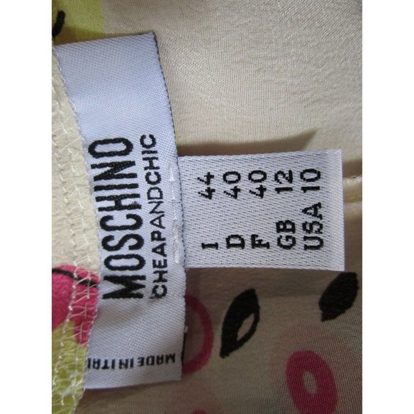 Moschino Cheap And Chic Silk Floral Butterfly Garden Dress US Size 10 Imperfect - Picture 4 of 16